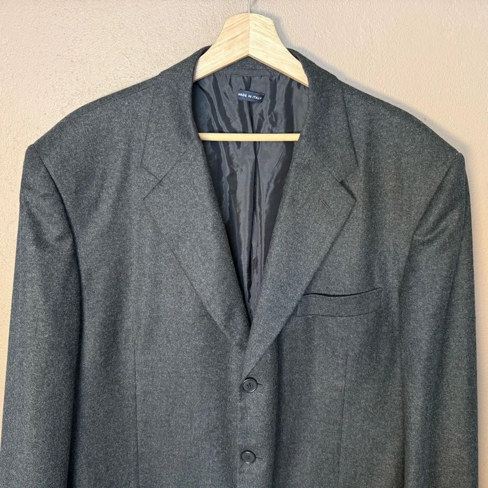 Giorgio Armani Classico Charcoal Gray Black Men's Wool & Cashmere Blazer 44R